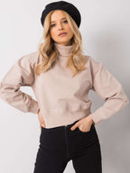 Klasyczna bluza basic z golfem w kolorze beżowym - Puerta