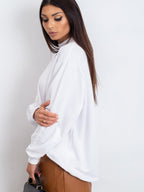 Komfortowa bawełniana bluza basic w kolorze białym - Bianca