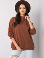 Komfortowa bawełniana bluza basic w kolorze brązowym - Bianca