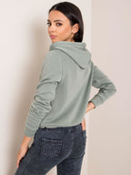 Wygodna bluza basic z kapturem w kolorze brudnozielonym - Subb