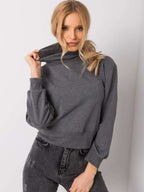 Klasyczna bluza basic z golfem w kolorze ciemnoszarym - Puerta