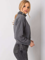 Klasyczna bluza basic z golfem w kolorze ciemnoszarym - Puerta