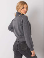 Klasyczna bluza basic z golfem w kolorze ciemnoszarym - Puerta