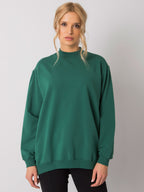 Komfortowa bawełniana bluza basic w kolorze ciemnozielonym - Bianca