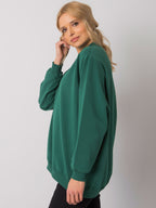 Komfortowa bawełniana bluza basic w kolorze ciemnozielonym - Bianca