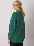 Komfortowa bawełniana bluza basic w kolorze ciemnozielonym - Bianca