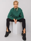 Komfortowa bawełniana bluza basic w kolorze ciemnozielonym - Bianca