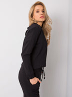 Czarna wygodna bluza casual z wycięciem na plecach - Mode
