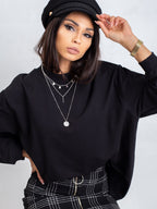 Komfortowa bawełniana bluza basic w kolorze czarnym - Bianca