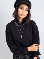 Komfortowa bawełniana bluza basic w kolorze czarnym - Bianca