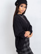 Komfortowa bawełniana bluza basic w kolorze czarnym - Bianca