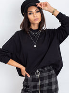 Komfortowa bawełniana bluza basic w kolorze czarnym - Bianca