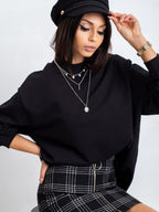 Komfortowa bawełniana bluza basic w kolorze czarnym - Bianca