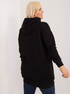 Klasyczna bawełniana bluza plus size z kapturem w kolorze czarnym - Krue