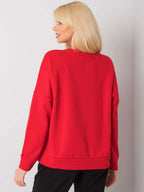 Czerwona elegancka bluza bez kaptura z ozdobną falbaną - Zora