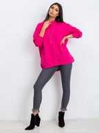 Komfortowa bawełniana bluza basic w kolorze fuksjowym - Bianca