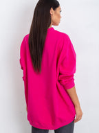 Komfortowa bawełniana bluza basic w kolorze fuksjowym - Bianca