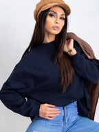 Komfortowa bawełniana bluza basic w kolorze granatowym - Bianca