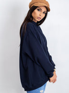 Komfortowa bawełniana bluza basic w kolorze granatowym - Bianca