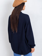 Komfortowa bawełniana bluza basic w kolorze granatowym - Bianca