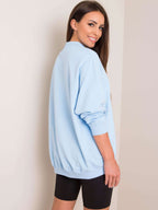 Komfortowa bawełniana bluza basic w kolorze jasnoniebieskim - Bianca