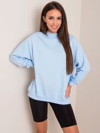 Komfortowa bawełniana bluza basic w kolorze jasnoniebieskim - Bianca
