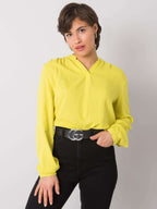 Elegancka bluzka koszulowa w kolorze limonkowym - Mira