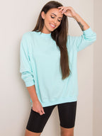 Komfortowa bawełniana bluza basic w kolorze miętowym - Bianca