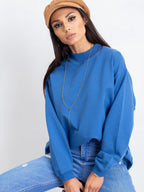 Komfortowa bawełniana bluza basic w kolorze niebieskim - Bianca
