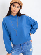 Komfortowa bawełniana bluza basic w kolorze niebieskim - Bianca