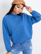 Komfortowa bawełniana bluza basic w kolorze niebieskim - Bianca
