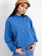 Komfortowa bawełniana bluza basic w kolorze niebieskim - Bianca