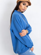 Komfortowa bawełniana bluza basic w kolorze niebieskim - Bianca