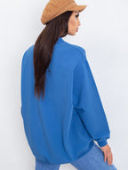 Komfortowa bawełniana bluza basic w kolorze niebieskim - Bianca
