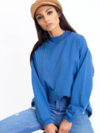 Komfortowa bawełniana bluza basic w kolorze niebieskim - Bianca