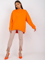 Komfortowa bawełniana bluza basic w kolorze pomarańczowym - Bianca