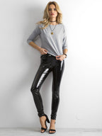 Szara bluzka na co dzień z długim rękawem - Suzanna